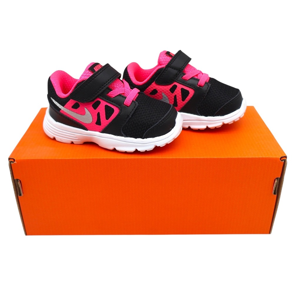 Nike Downshifter 6 TD Kids Size 5C Black Hyper Rose Running Shoes 685164-001